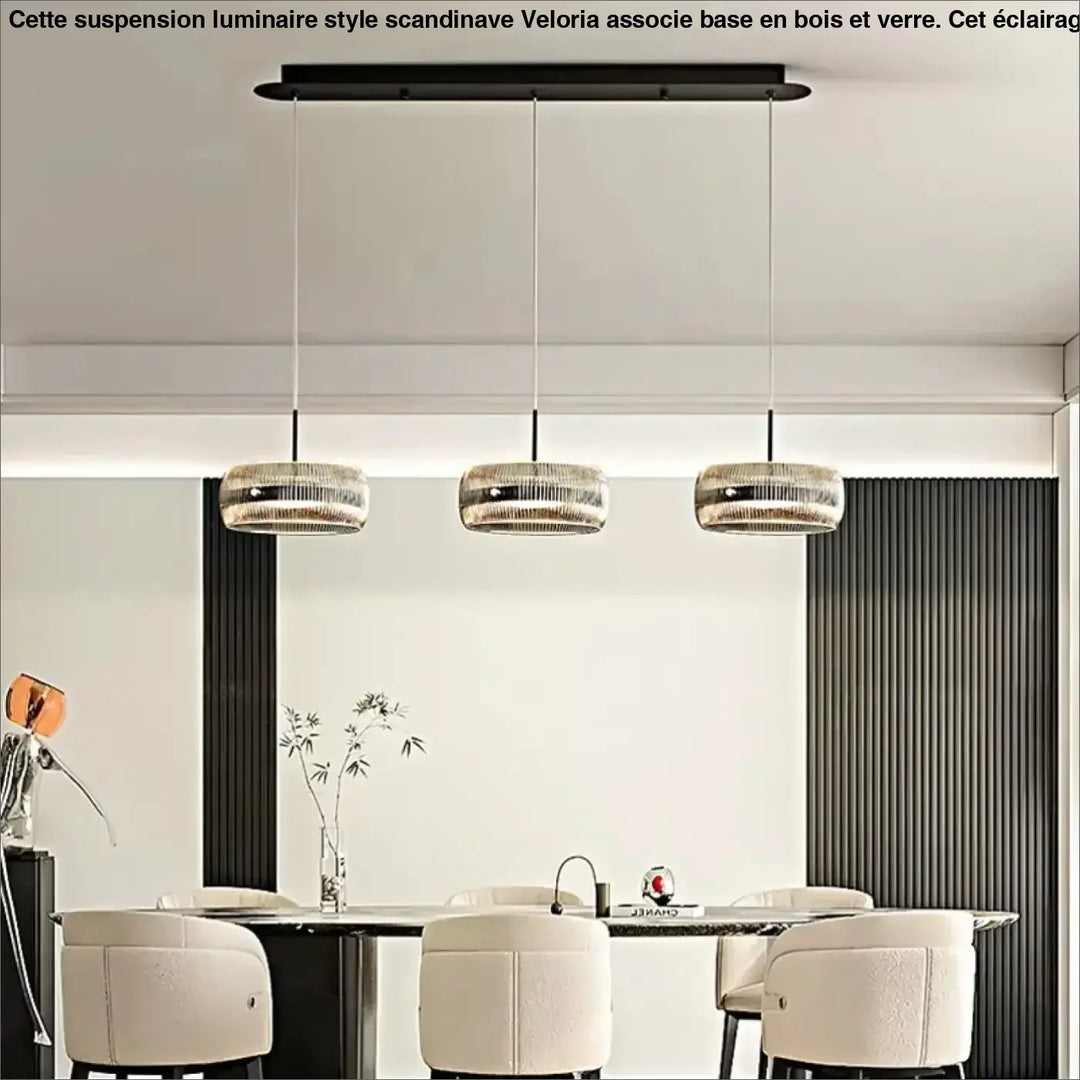 Suspension luminaire suspendue en verre avec support noir