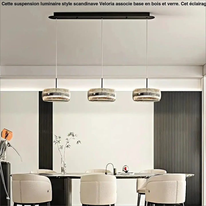 Suspension luminaire suspendue en verre avec support noir