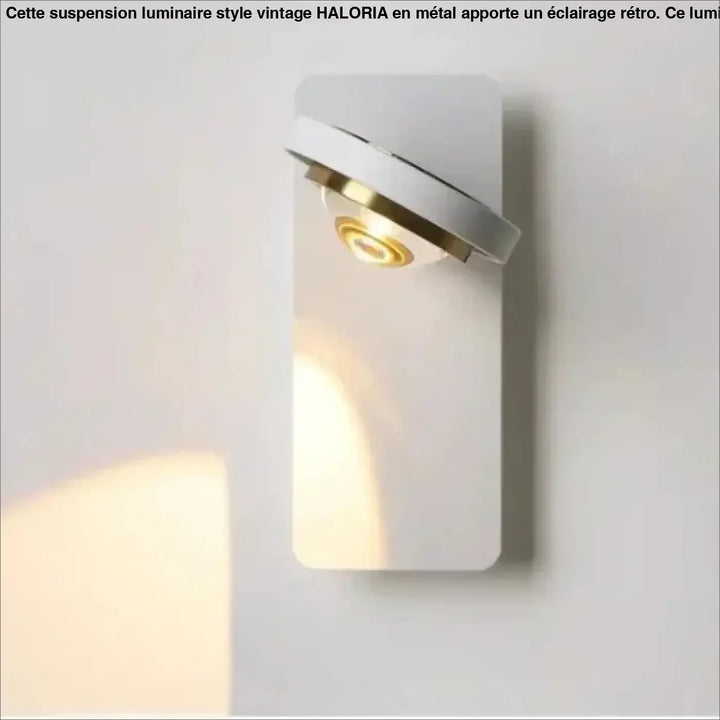 Applique murale fokuss moderne en blanc avec spot orientable et accents dorés pour interior wall light design minimaliste