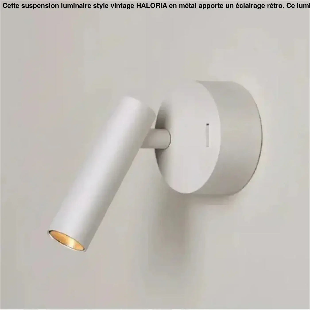 Applique murale fokuss white wall light with gold-finished interior and adjustable cylindrical reading head
