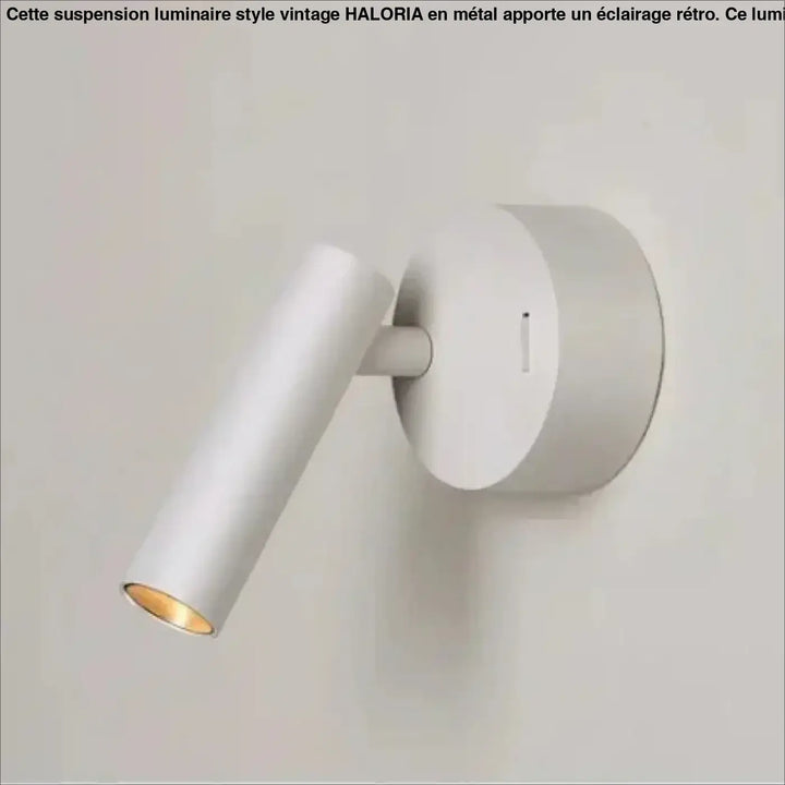 Applique murale fokuss white wall light with gold-finished interior and adjustable cylindrical reading head