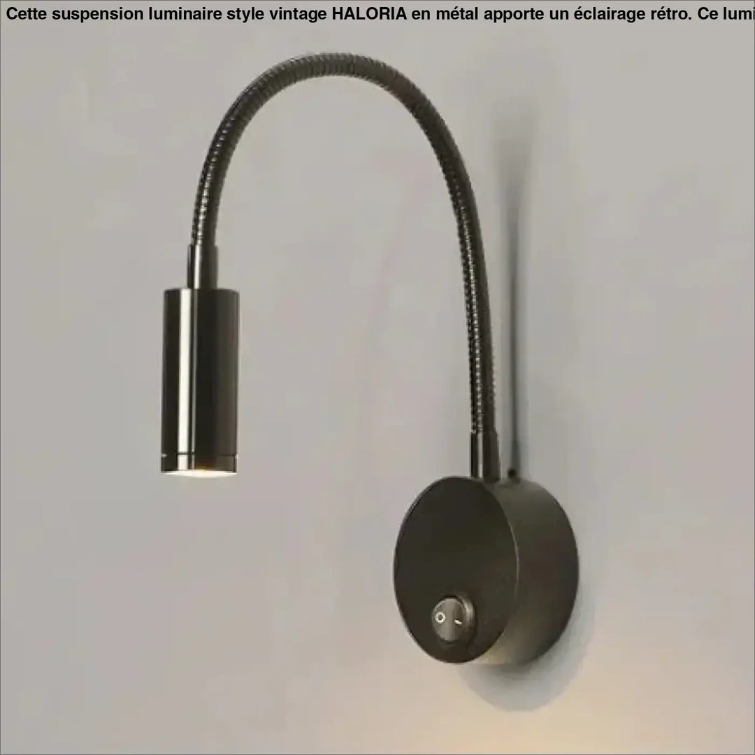 Applique murale fokuss noir avec bras articulé flexible et tête cylindrique pour éclairage mural intérieur