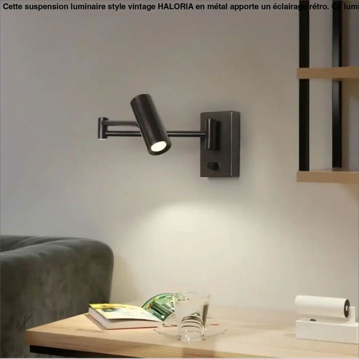 Applique murale fokus noire ajustable avec design moderne pour éclairage mural intérieur pratique et élégant