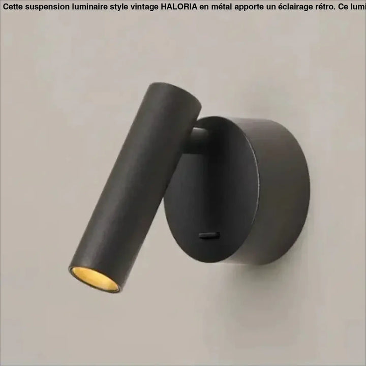 Applique murale fokus spot cylindrique noir mat avec lumière chaude pour intérieur comme wall light élégant