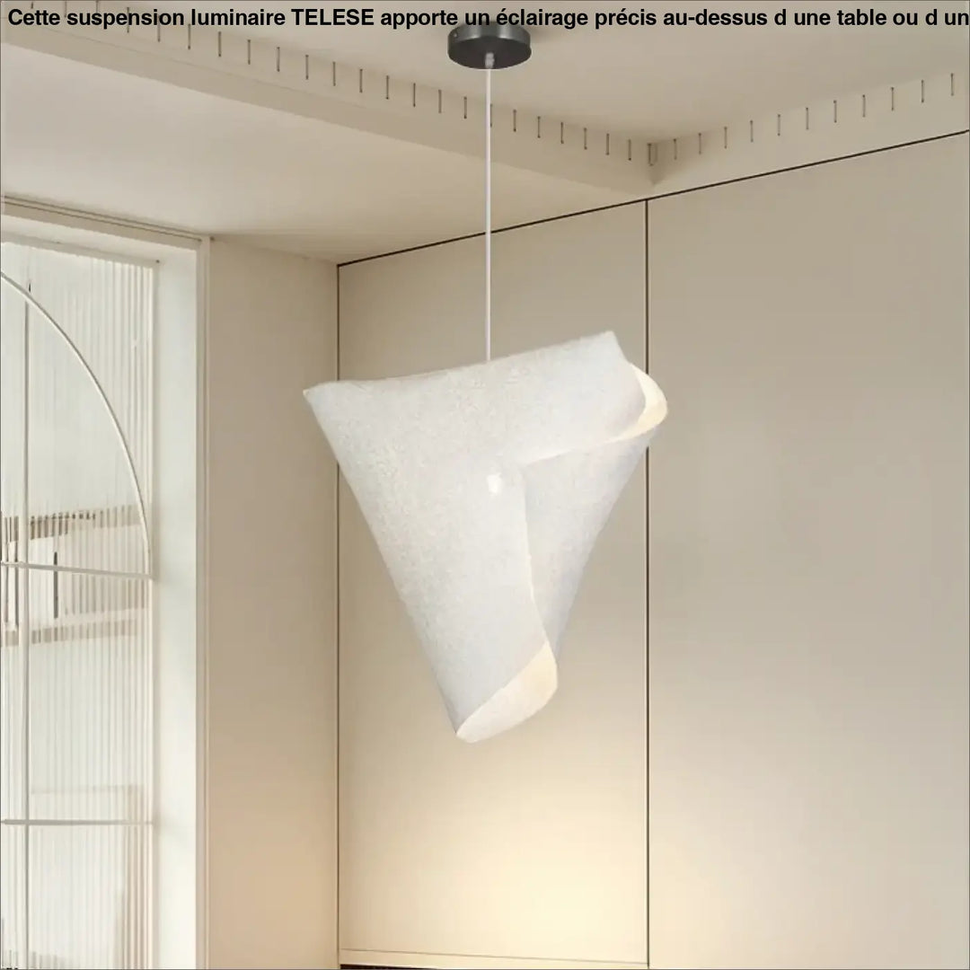 Suspension moderne blanc forme organique minimaliste