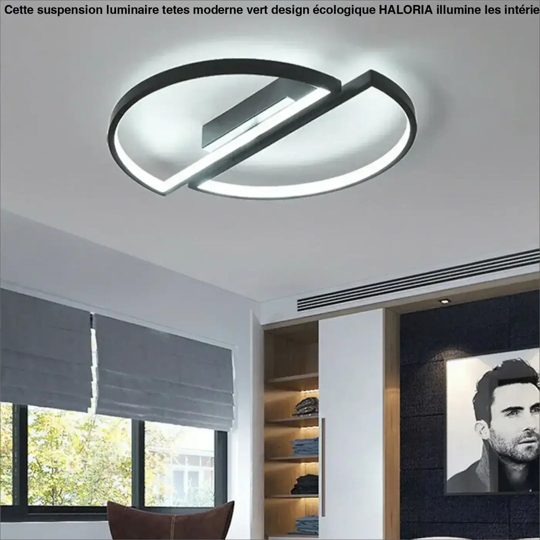 Plafonnier led cercle design moderne noir et blanc élégant