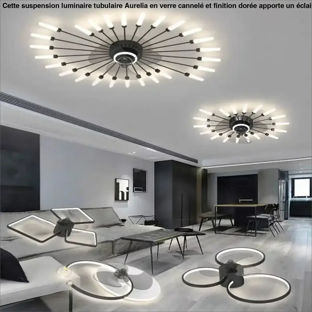Luminaire plafonnier axiel noir et blanc avec bras étoile modernes et multiples ampoules sont-elles incluses