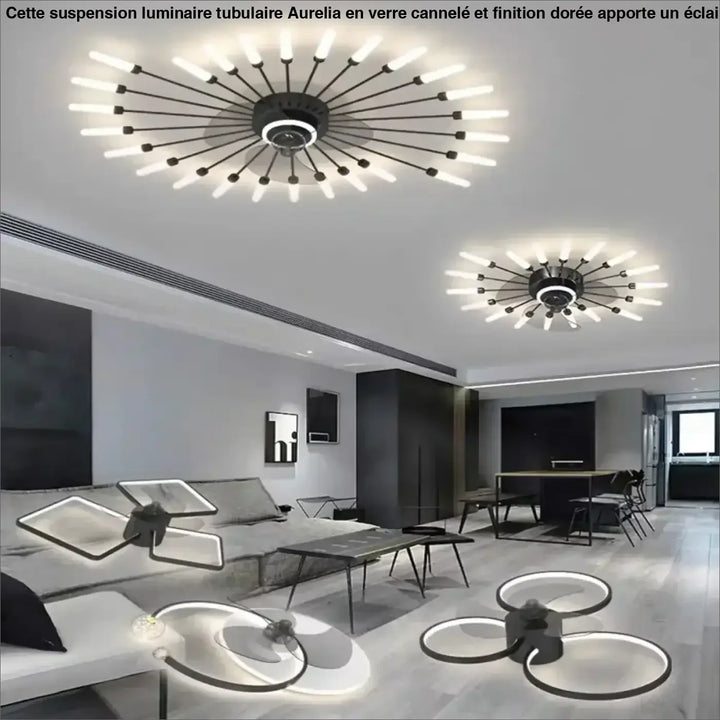 Luminaire plafonnier axiel noir et blanc avec bras étoile modernes et multiples ampoules sont-elles incluses