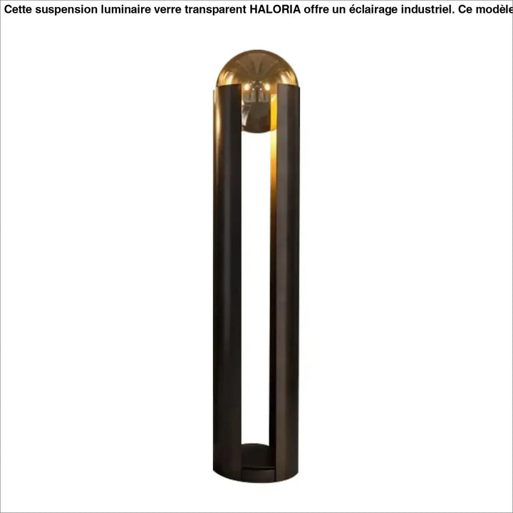 Lampadaire moderne en noir avec boule en verre design élégant