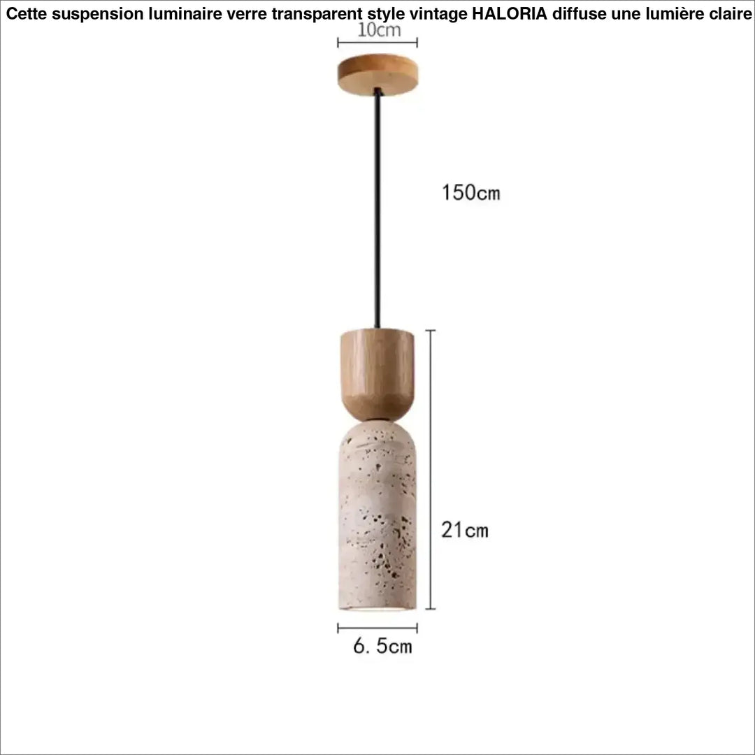 Suspension luminaire design en pierre naturelle et bois