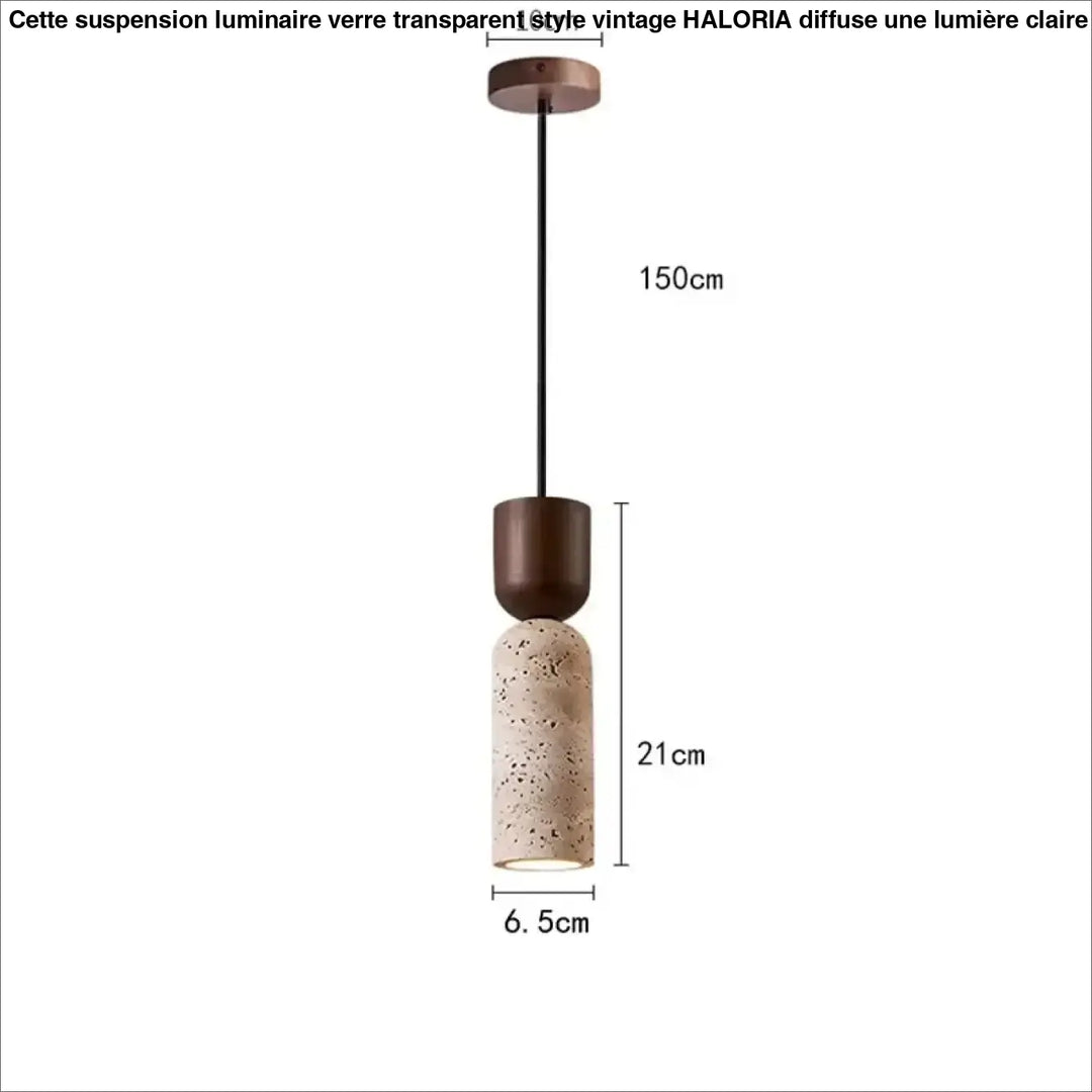 Suspension luminaire design en pierre naturelle et bois