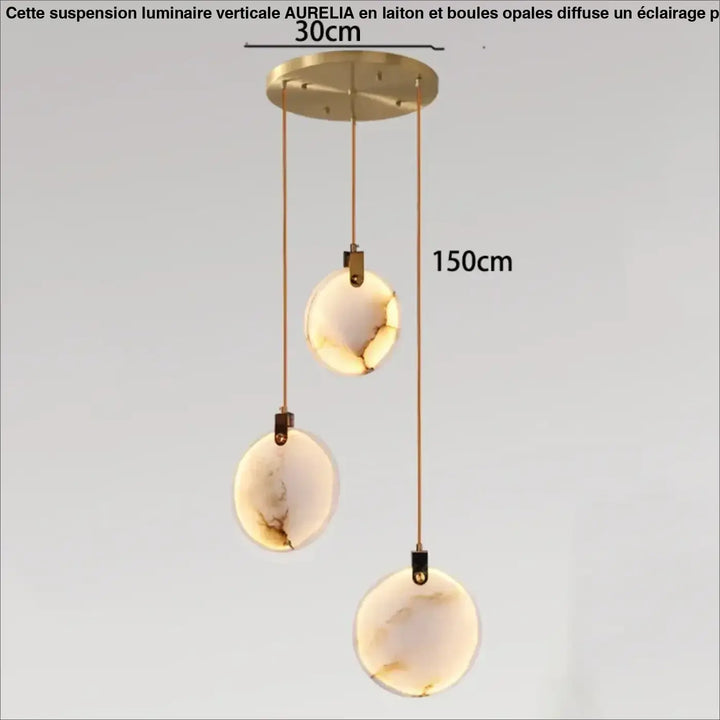 Suspension luminaire cascade en albâtre blanc élégant