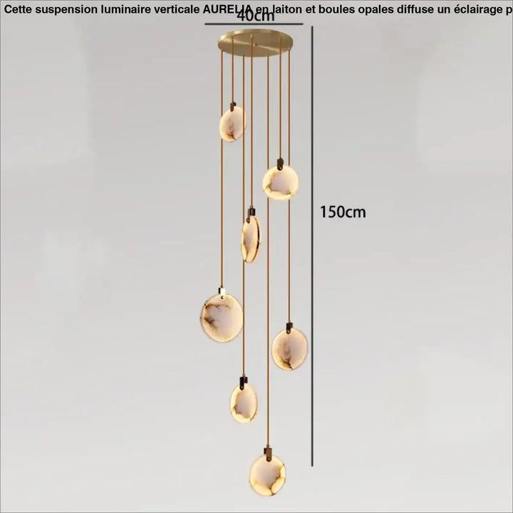 Suspension luminaire cascade en albâtre blanc élégant