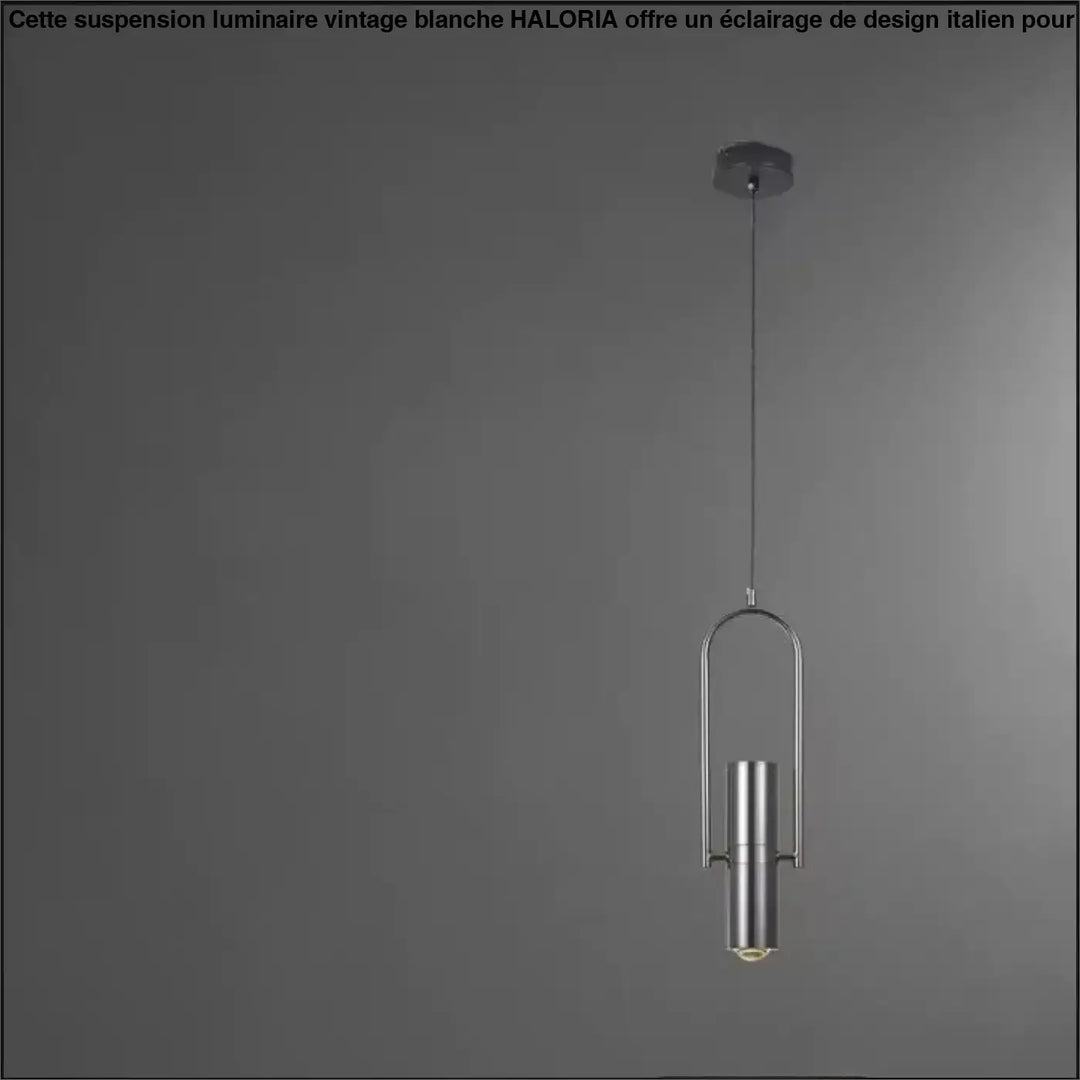 Suspension luminaire sigo en laiton brossé avec design cylindrique chromé et spot orientable moderne et minimaliste