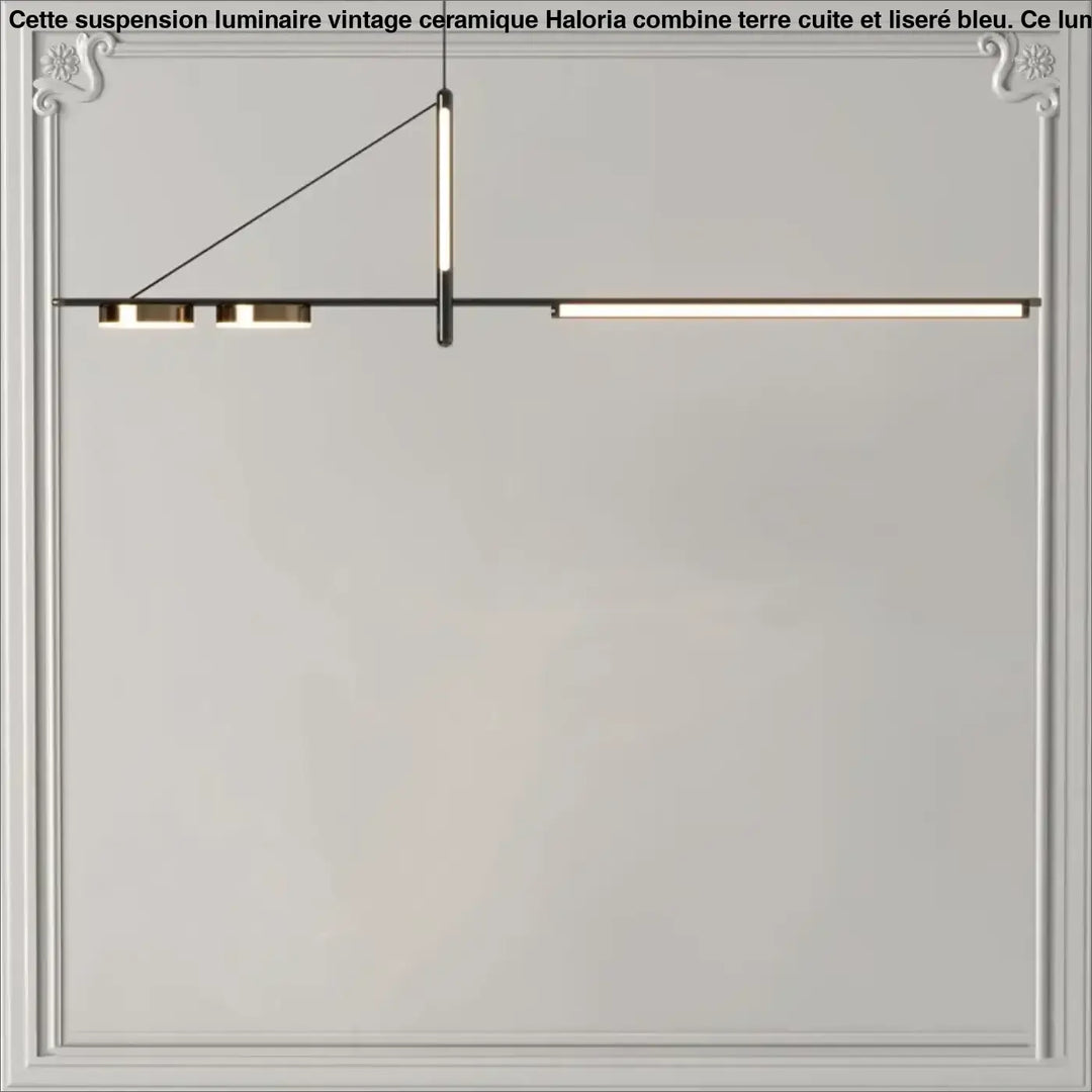 Suspension luminaire design moderne ligne minimaliste noir