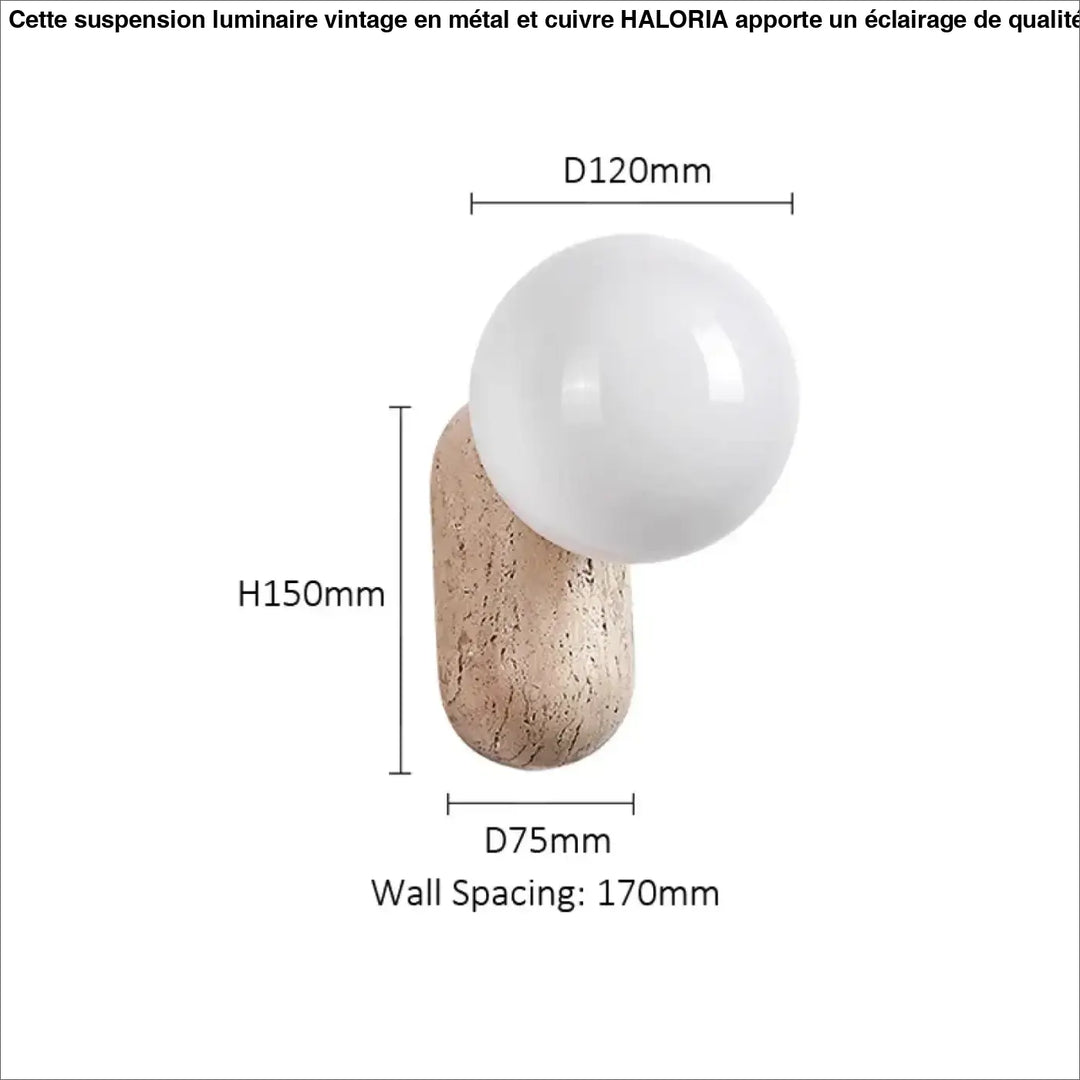 Applique moderne en pierre naturelle avec globe chic