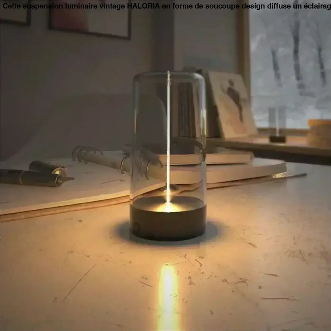 Veilleuse épurée veilleuse wiriah en verre cylindrique avec base métallique foncée et lumière douce pour chambre à coucher
