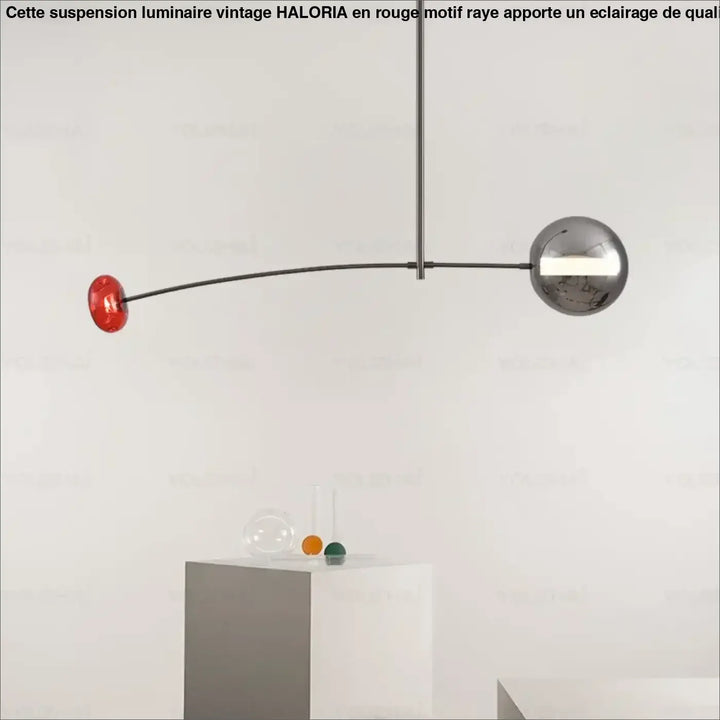 Suspension luminaire artistique métallique et verre coloré chic