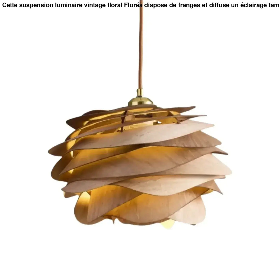 Suspension design ondulée blanche effet pétales lumineux