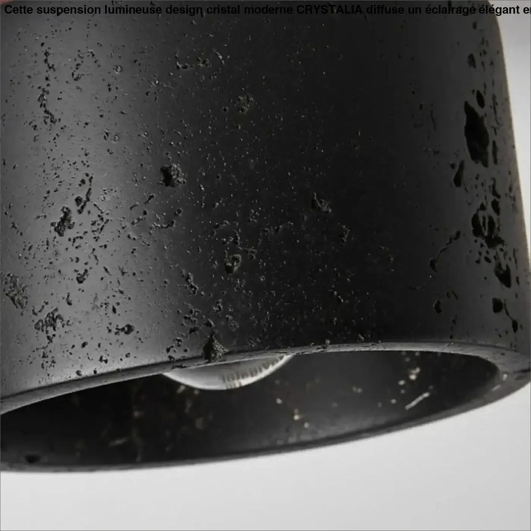 Plafonnier cylindrique et marbre design moderne style noir