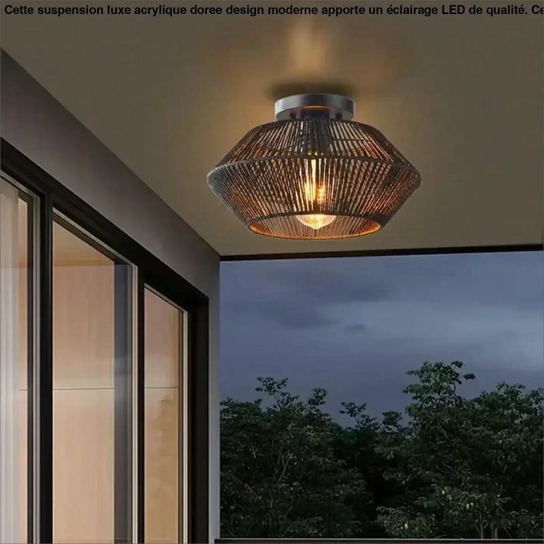Plafonnier moderne métal noir design géométrique élégant