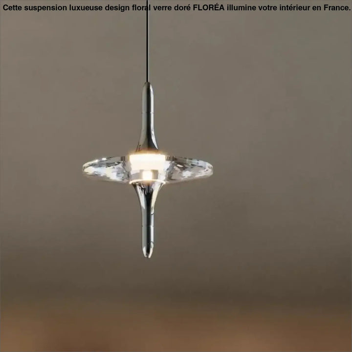Suspension lumineuse design cristal moderne argent