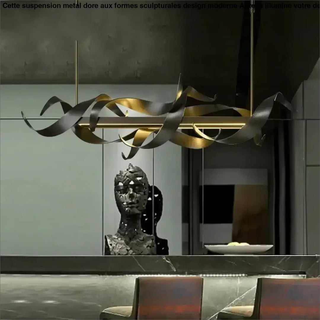Postmodern Wrought Iron Restaurant Pendant Light Luxury Metal Pendant Light Living Room Front Desk Bar Decoration LED