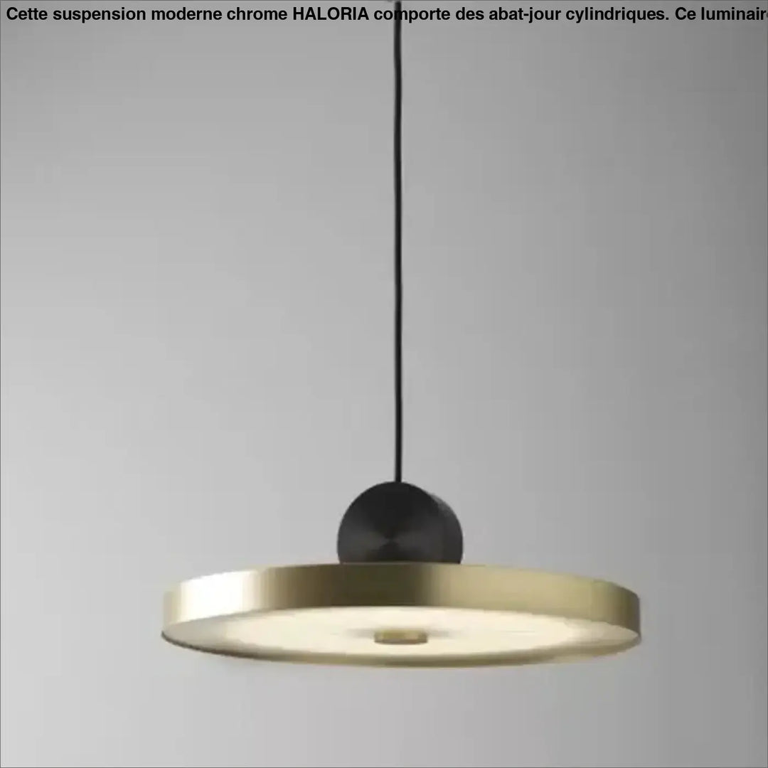 Suspension Luminaire Moderne Design Rond Noir Et Doré Style Chic