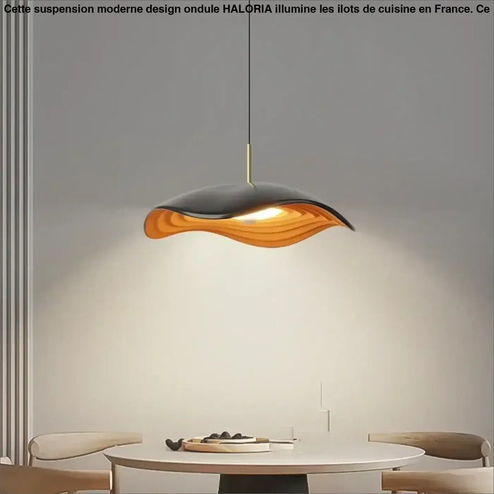 Suspension moderne design ondulé cuisine îlot

