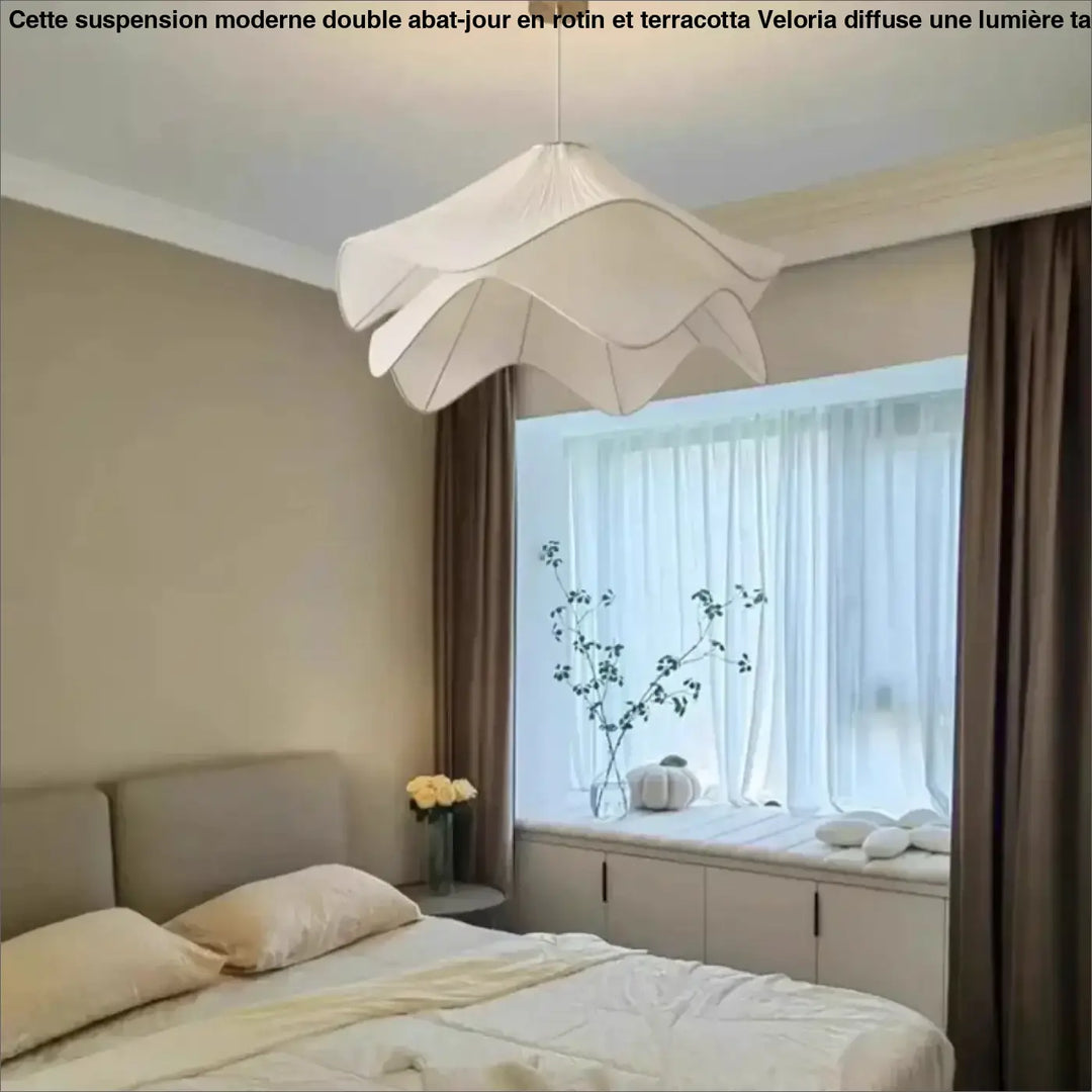 Suspension luminaire en forme de fleur plissée élégante chic