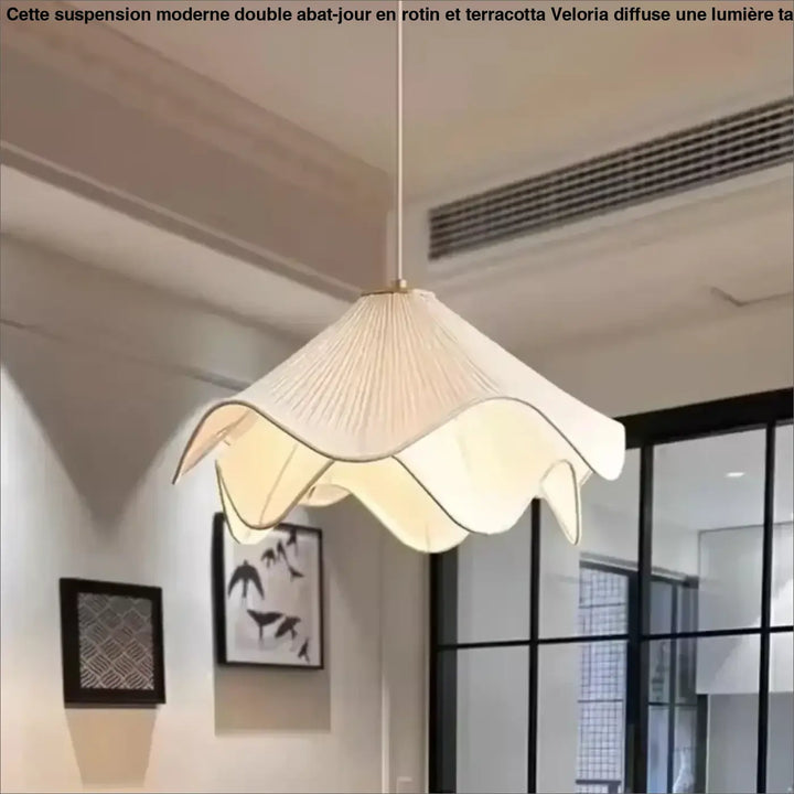 Suspension luminaire en forme de fleur plissée élégante chic