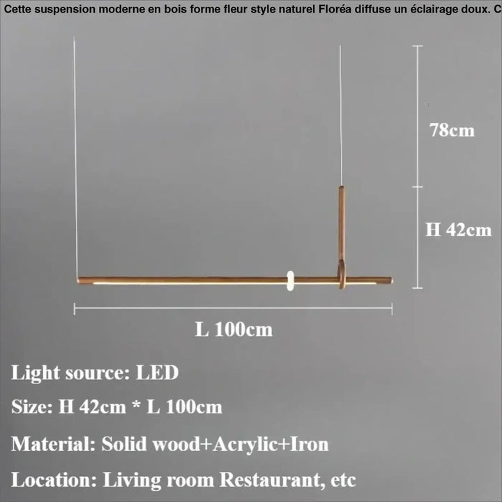 Suspension luminaire led design bois et acrylique chic