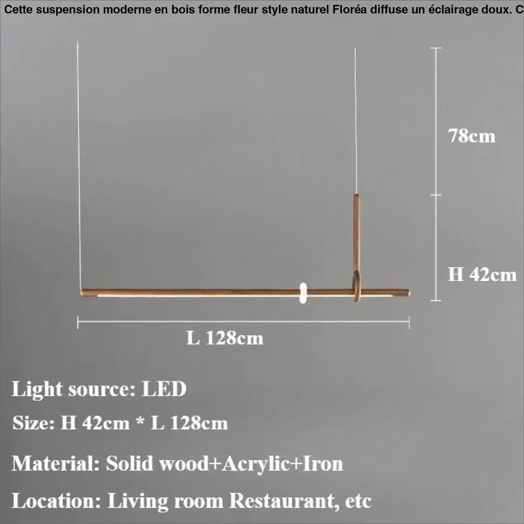 Suspension luminaire led design bois et acrylique chic