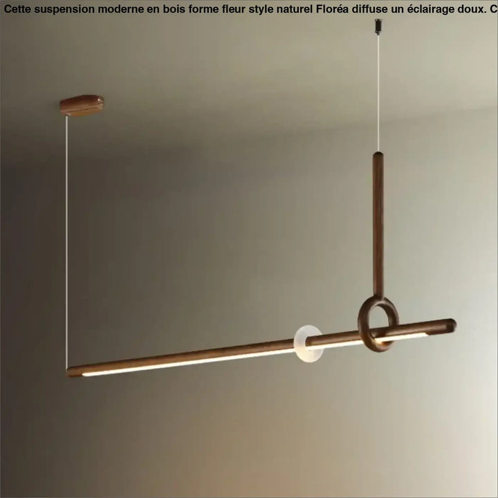 Suspension luminaire led design bois et acrylique chic