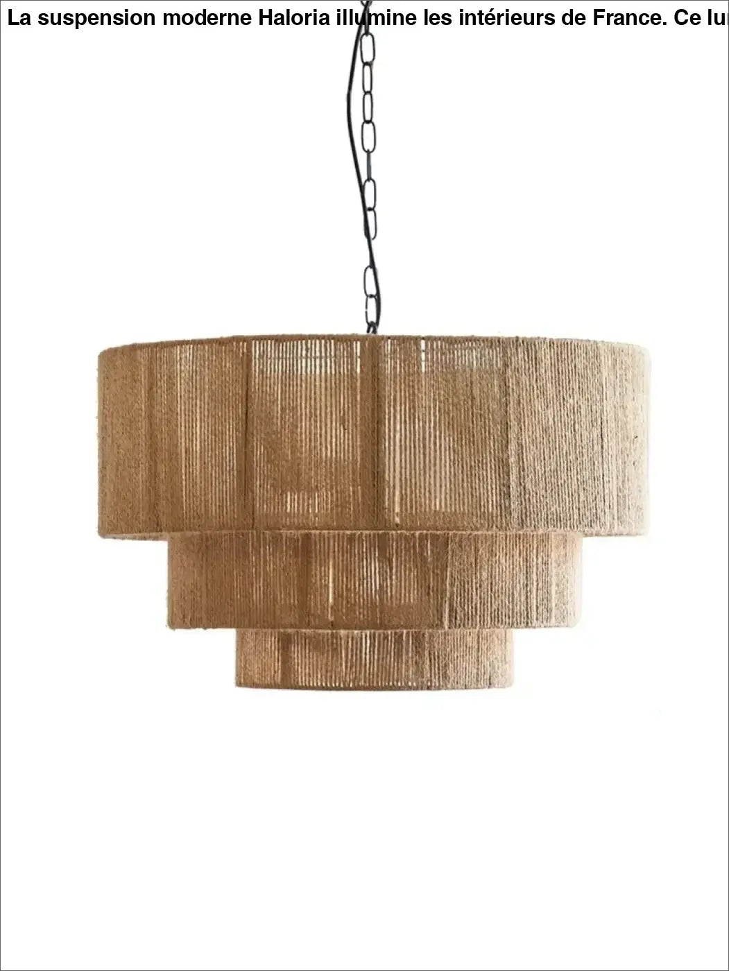 Suspension luminaire en fibres naturelles tressées élégante