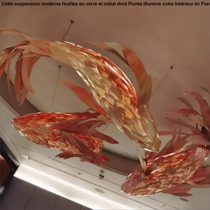 Suspension luminaire créative poissons rouge élégant