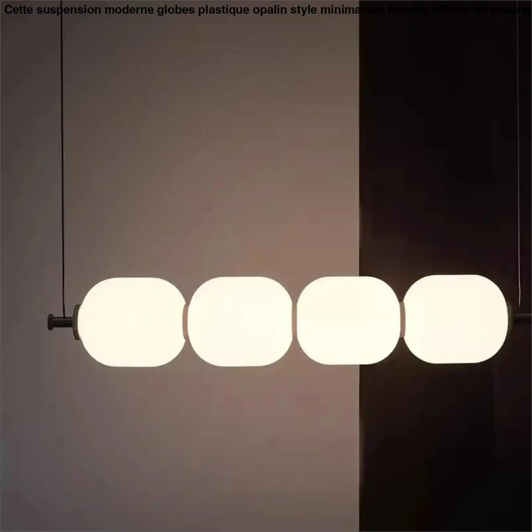 Suspension Moderne Globes Plastique Opalin Style Minimaliste