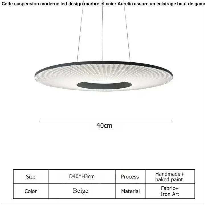 Suspension minimaliste beige avec structure style chic