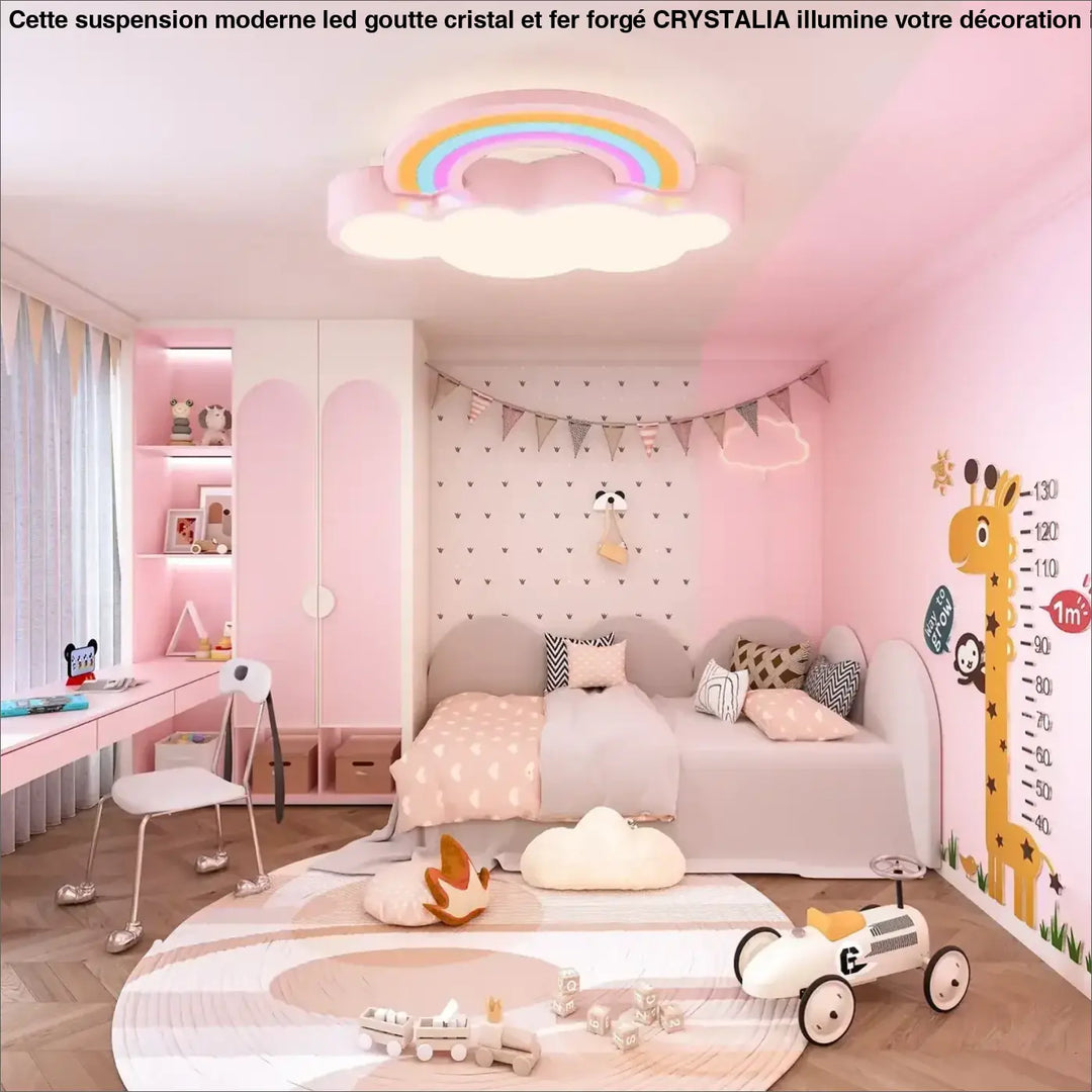 Plafonnier créatif pour enfant en forme d’arc en ciel décor enfantin
