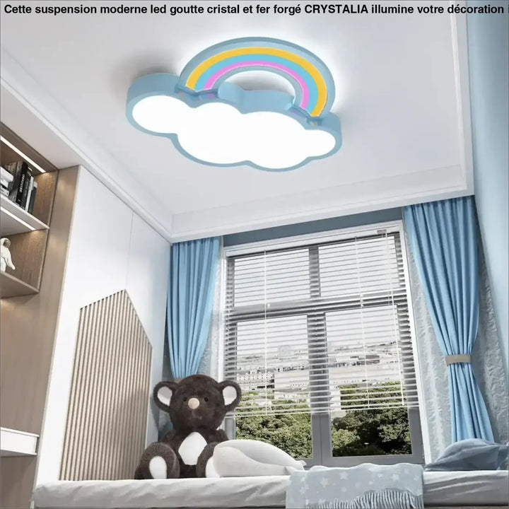 Plafonnier créatif pour enfant en forme d’arc en ciel décor enfantin