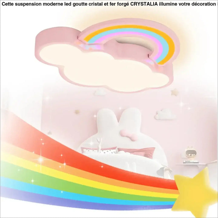 Plafonnier créatif pour enfant en forme d’arc en ciel décor enfantin