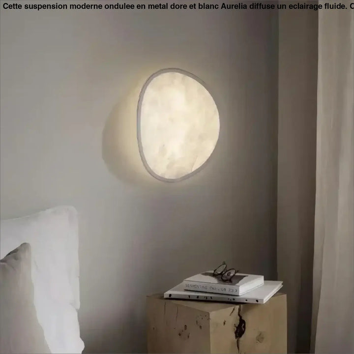 Applique Murale Demi-Lune Blanche Avec Lumière Douce

