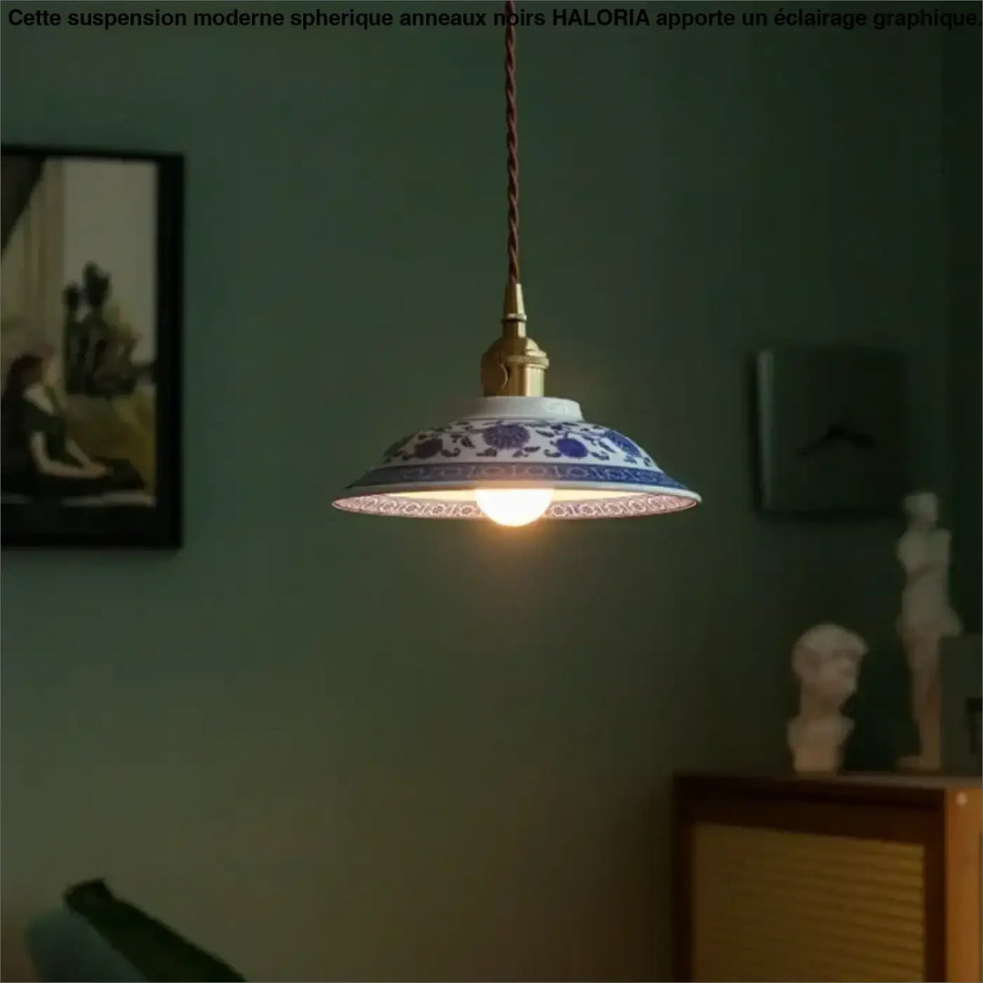 Suspension led céramique éclairage ambiant élégante