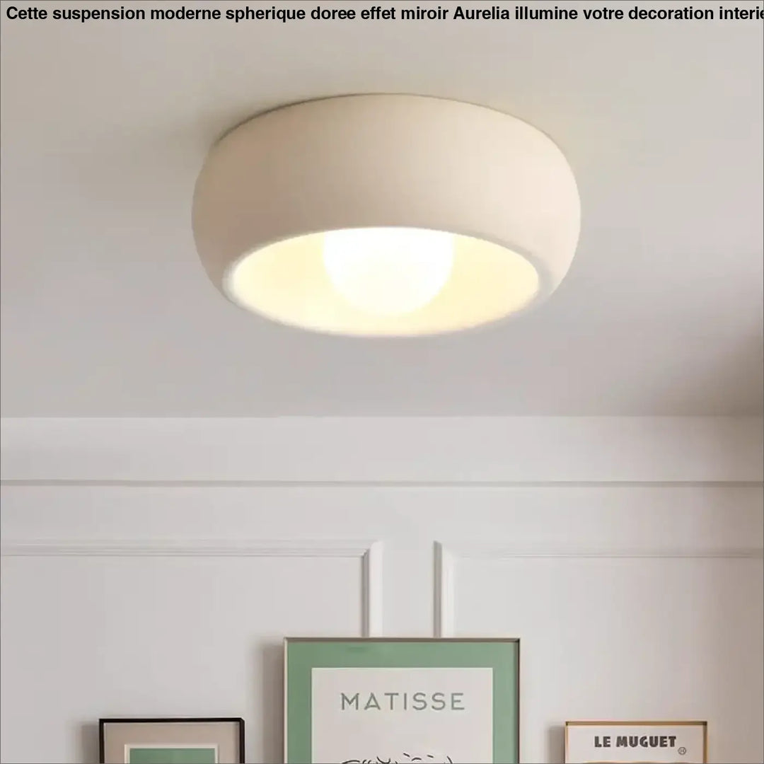 Plafonnier rond design moderne ambiance gris contemporaine
