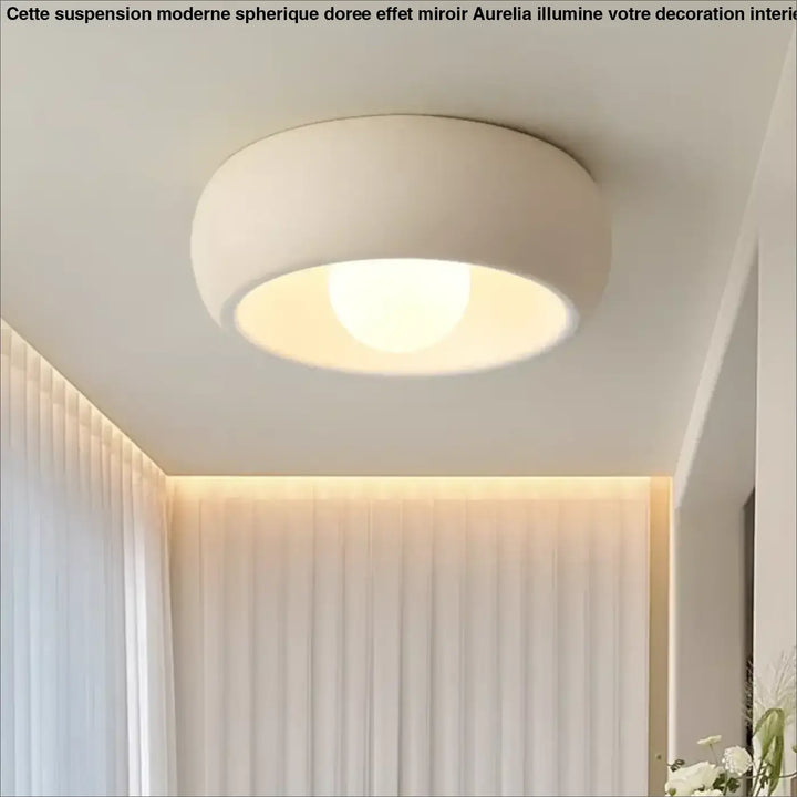 Plafonnier rond design moderne ambiance gris contemporaine