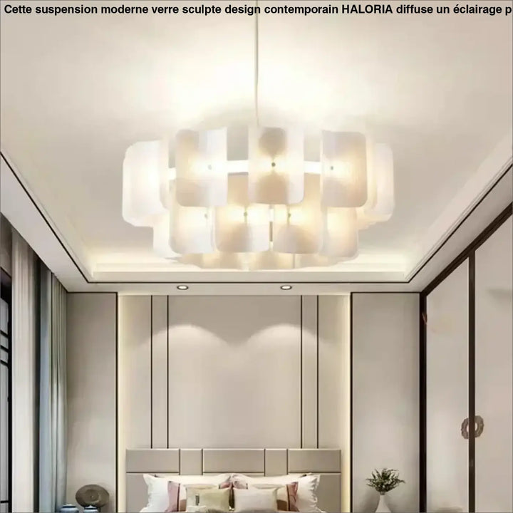 Suspension Moderne Verre Sculpté Design Contemporain

