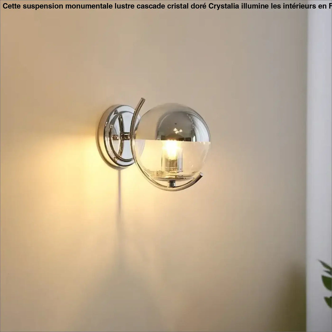 Applique Murale Globe Transparent Et Métal Argent Chic