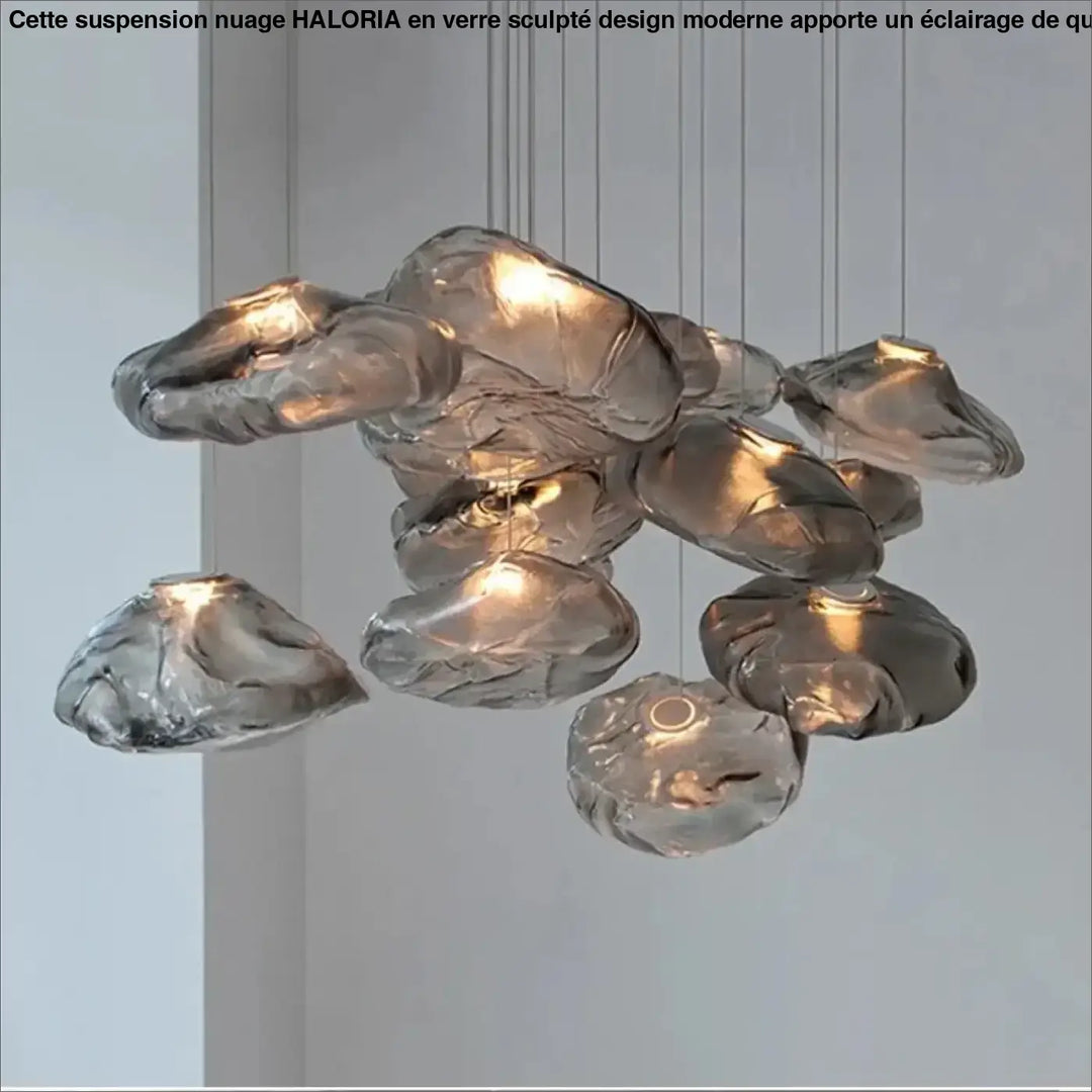 Suspension Nuage en Verre Sculpté Design Moderne

