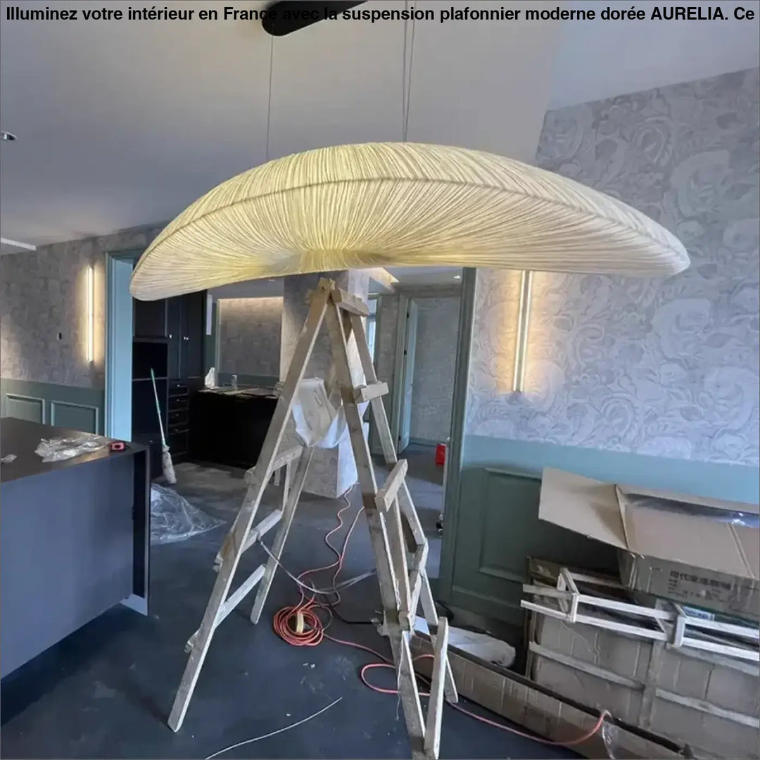 Suspension Luminaire Moderne Tissu Allongée Unique Élégance