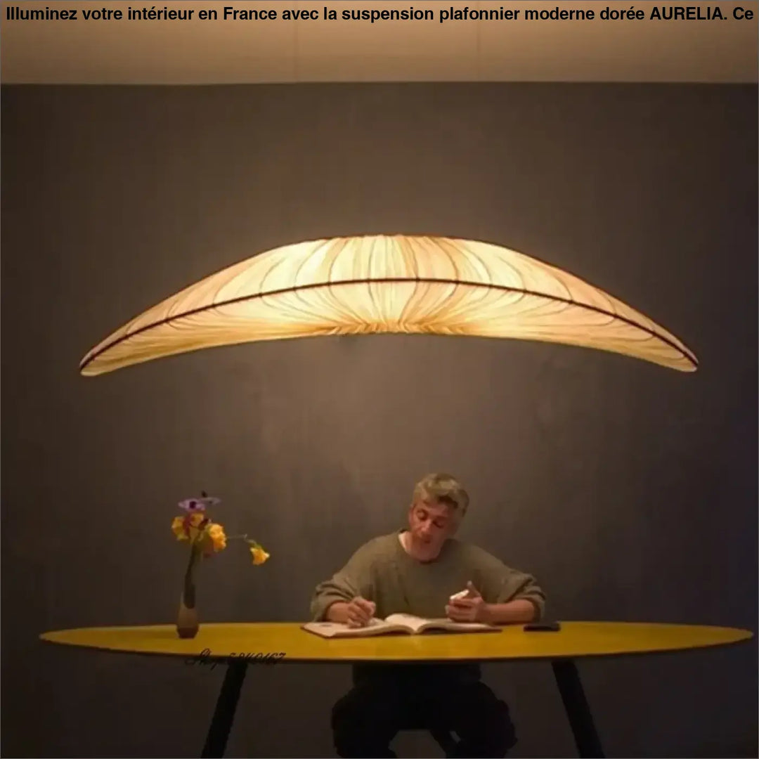 Suspension Luminaire Moderne Tissu Allongée Unique Élégance